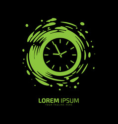 A Logo Of Green Watch Icon Abstract Clock