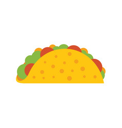 Cute Taco Icon Flat Mexican Food