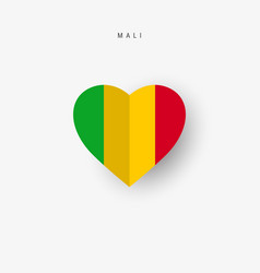 Mali Heart Shaped Flag Origami Paper Cut Malian