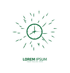 A Logo Of Green Watch Icon Abstract Clock