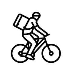 Bike Courier Line Icon