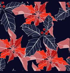 Christmas Seamless Pattern In Red And Blue