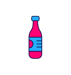 Filled Outline Bottle Of Water Icon Isolated