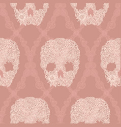 Skulls Damask Seamless Pattern