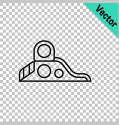 Black Line Slide Playground Icon Isolated