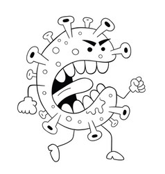 Cartoon Coronavirus Monster Is So Angry