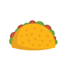 Cheese Taco Icon Flat Mexican Food