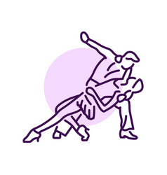 Couple Dancing Rumba Color Line Icon Pictogram