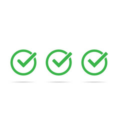 Green Check Mark Icon Set Isolated Elements Tick