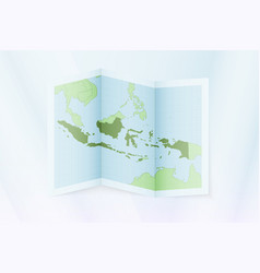 Indonesia Map Folded Paper