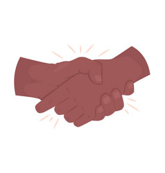 Two Men Shaking Hands Semi Flat Color Hand Gesture