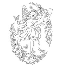 Beautiful Fairy With Butterfly Wings Surrounded