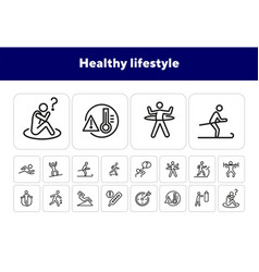 Healthy Lifestyle Line Icon Set