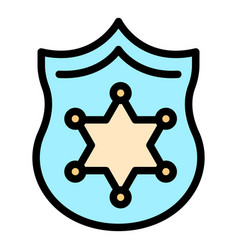 Police Authority Icon Color Outline