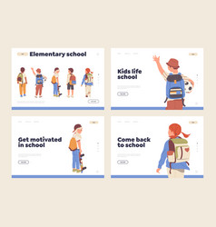 Set Of Landing Page For Elementary School Online