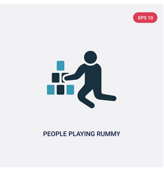 Two Color People Playing Rummy Icon From