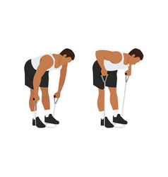 Man Doing Resistance Band Bent Over Rows Exercise