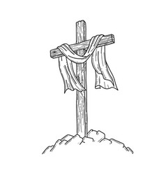 Wooden Cross On A Hill