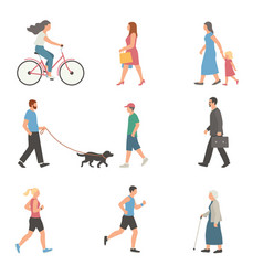 Collection Of Walking And Running People