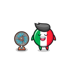 Cute Italy Flag Is Standing In Front Of The Fan