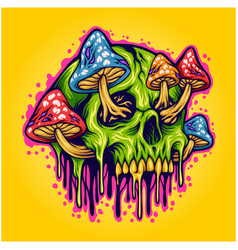 Magic Mushrooms Skull Psychedelic