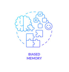 Biased Memory Blue Gradient Concept Icon