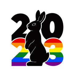 Logo 2023 With Rabbit And Rainbow Flag Lgbtq