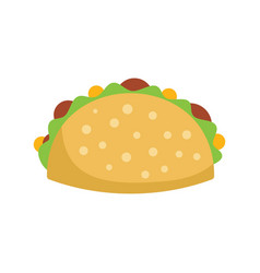 Beef Taco Icon Flat Mexican Food