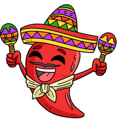 Cinco De Mayo Jalapeno Sombrero Cartoon Clipart