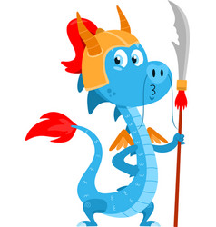 Cute Chinese Dragon Warrior Cartoon Character