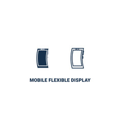 Mobile Flexible Display Icon Outline And Filled