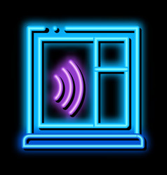 Soundproof Window Neon Glow Icon