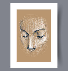 Portrait Woman Romantic Face Wall Art Print