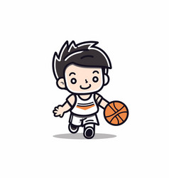 Basketball Player Cartoon Character With Ball