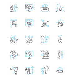 Data Analytics Linear Icons Set Mining Modeling