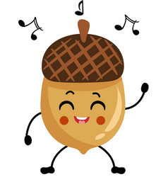 Funny Acorn Mascot Dancing To Music