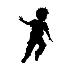 Jumping Kid Black Icon On White Background