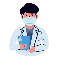 Man Doctor With Medical Mask Icon