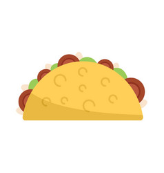 Taco Burrito Icon Flat Mexican Food