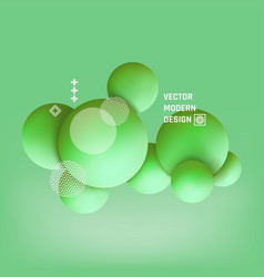 3d Circle Spheres Abstract Green Molecules