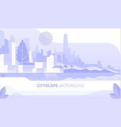 City Park Panorama Decorative Background Design