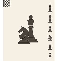 Chess pieces icon set Royalty Free Vector Image