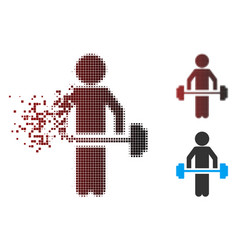 Fractured Pixel Halftone Child Power Lifting Icon