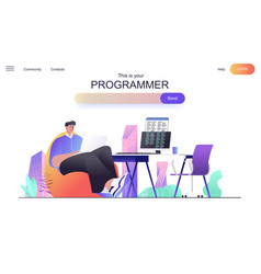 Programmer Web Concept For Landing Page Male