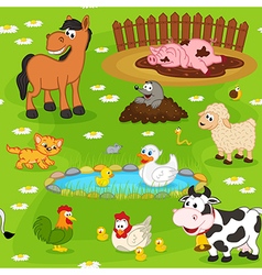 Basic rgbset isolated cute farm animals Royalty Free Vector