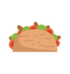 Taco Meal Icon Flat Mexican Food