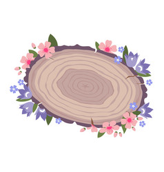 Wood Cut Spring Flowers