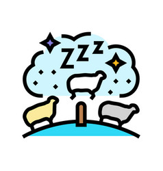 Counting Sheep Sleep Night Color Icon