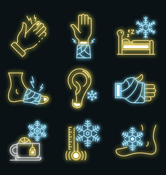 Frostbite Icons Set Neon