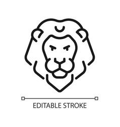 Lion Head Pixel Perfect Linear Icon